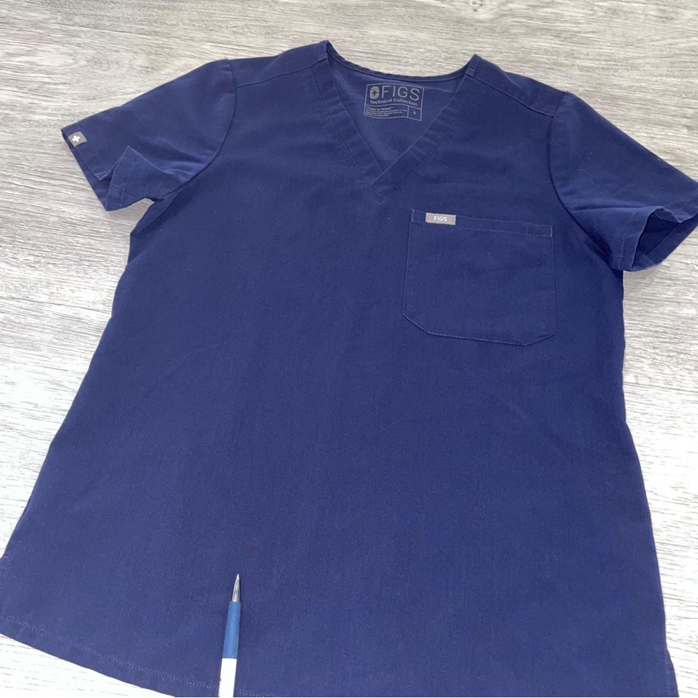 FIGS Womens Small Catarina One-Pocket Scrub Top Short Sleeve V-neck Nurse - Picture 9 of 10